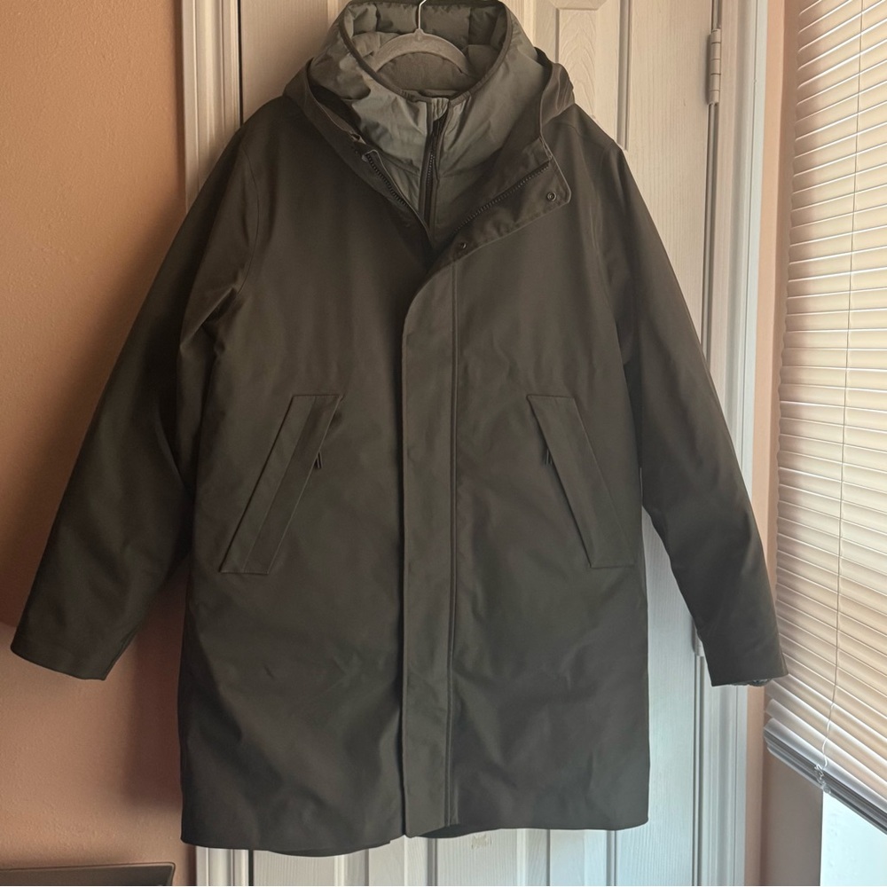 Abercrombie & Fitch Ultra 3-in-1 Multi-Wear Parka Real Down Olive Large NWT